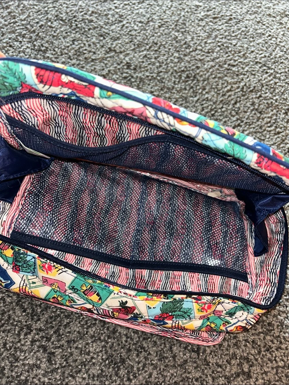 Vera Bradley Quilted Cosmetic Case in Colorful Stamp Print